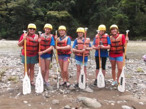 Costa Rica Sea Turtle campers ready to raft!